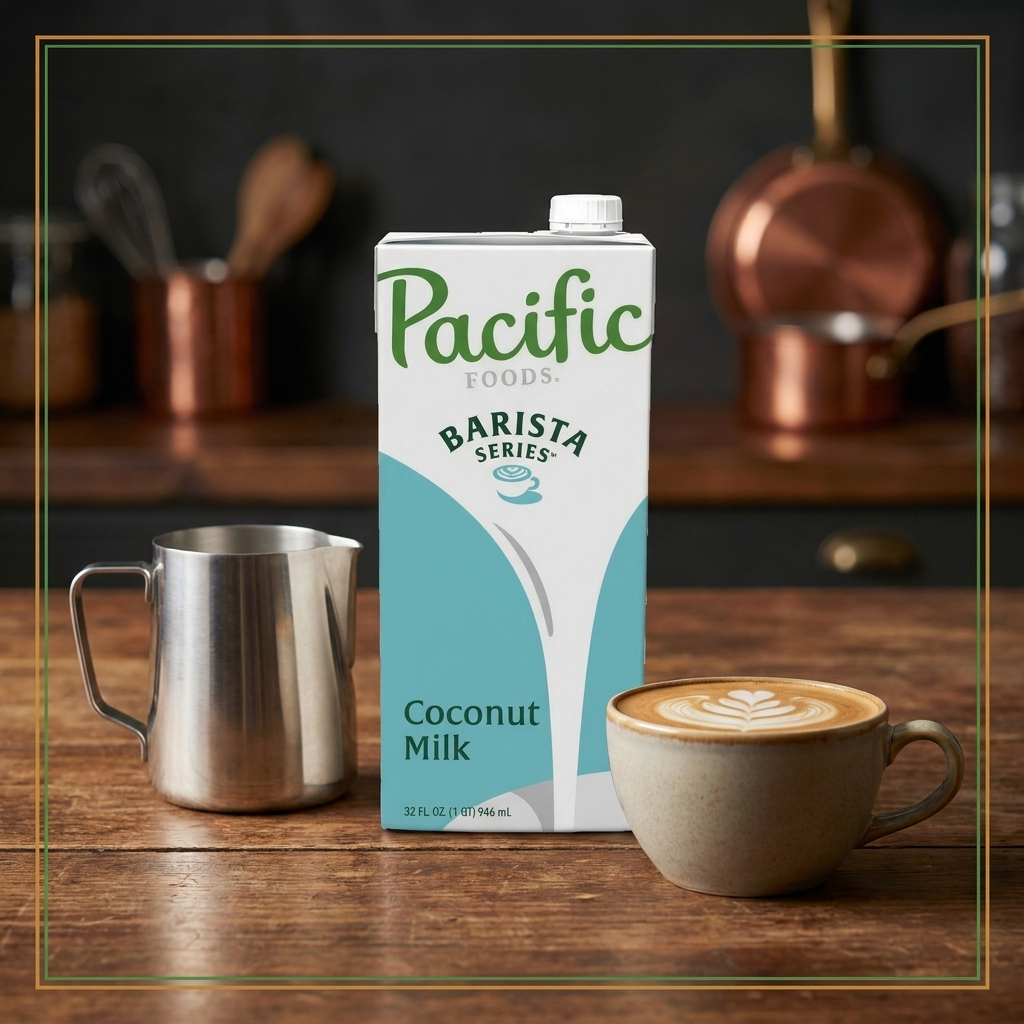 COCONUT BEVERAGE BARISTA SERIES - PACIFIC FOODS - 12 x 946 ml — lifestyle card