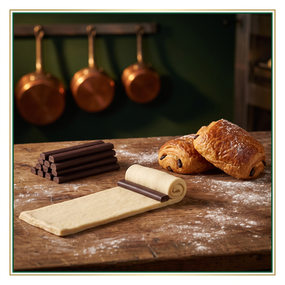SEMI SWEET CHOCOLATE STICK 8 CM - VAN LEER - 380 units / 2 kg — lifestyle card
