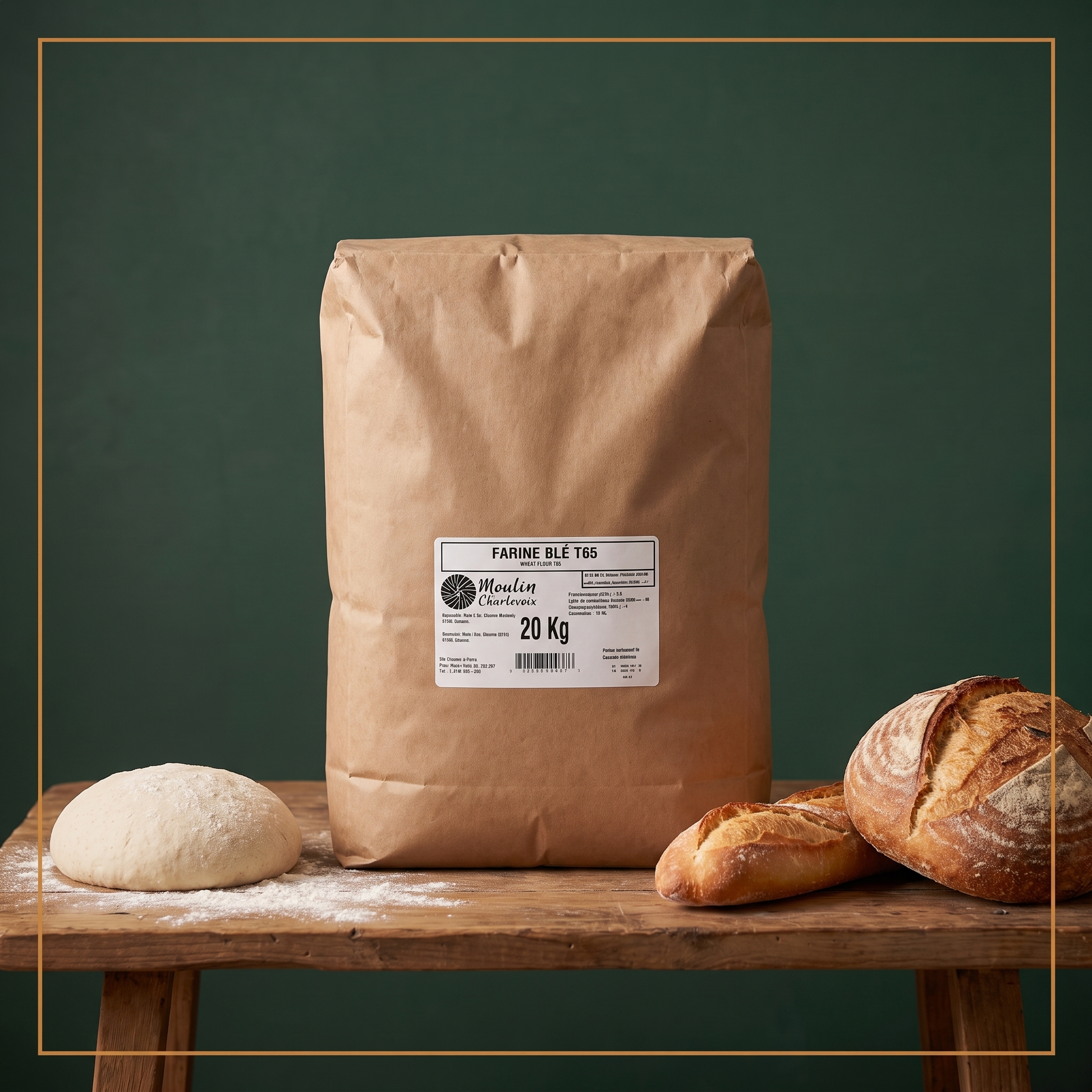T65 WHEAT FLOUR - MOULIN DE CHARLEVOIX - 20 kg — lifestyle card