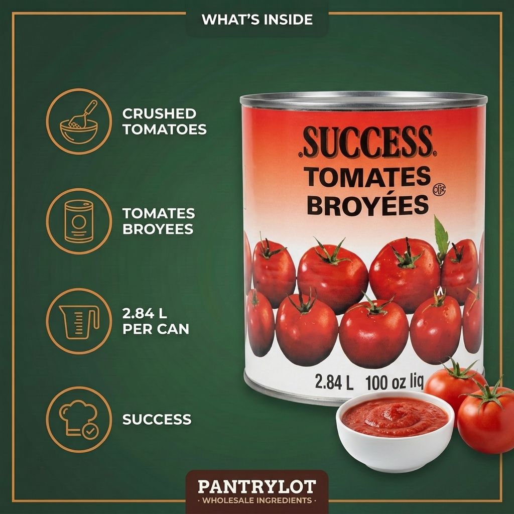 CRUSHED TOMATOES 2.84 litres — in-the-box features card