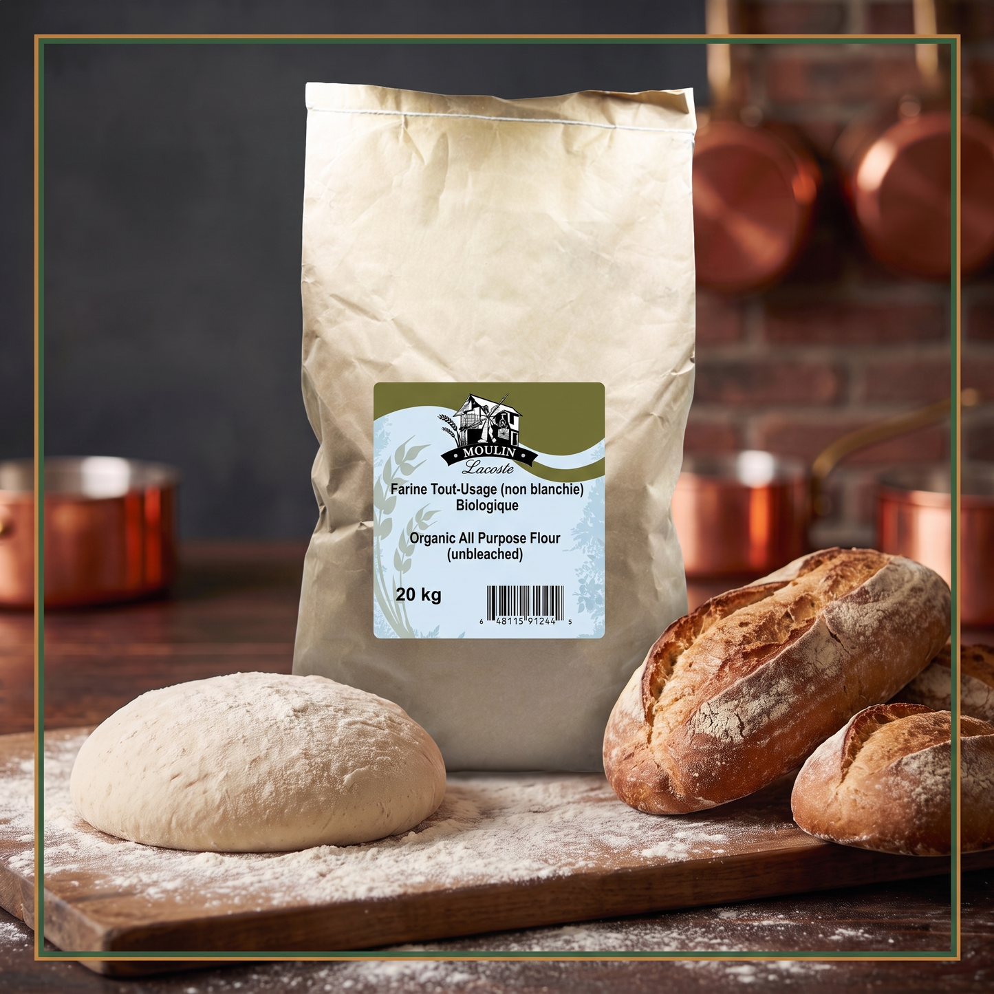 ORGANIC ALL-PURPOSE UNBLEACHED FLOUR - MOULIN LACOSTE - 20kg — lifestyle card