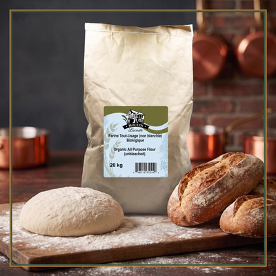ORGANIC ALL-PURPOSE UNBLEACHED FLOUR - MOULIN LACOSTE - 20kg — lifestyle card