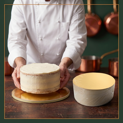 10'' GOLD  ROUND CAKE BOARD 60 PTS  MEDIUM -  100 units — lifestyle card