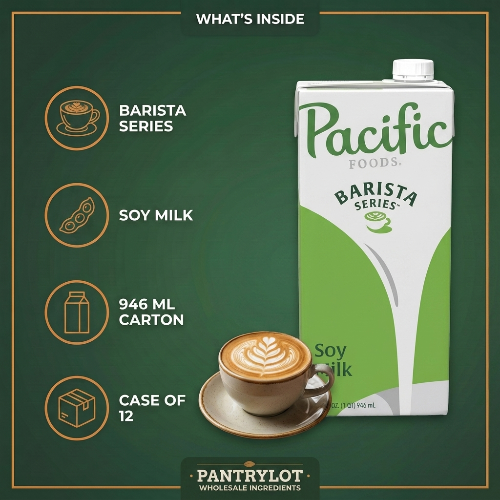 BARISTA SERIES SOY BEVERAGE - PACIFIC FOODS - 12 x 946 ml — in-the-box features card