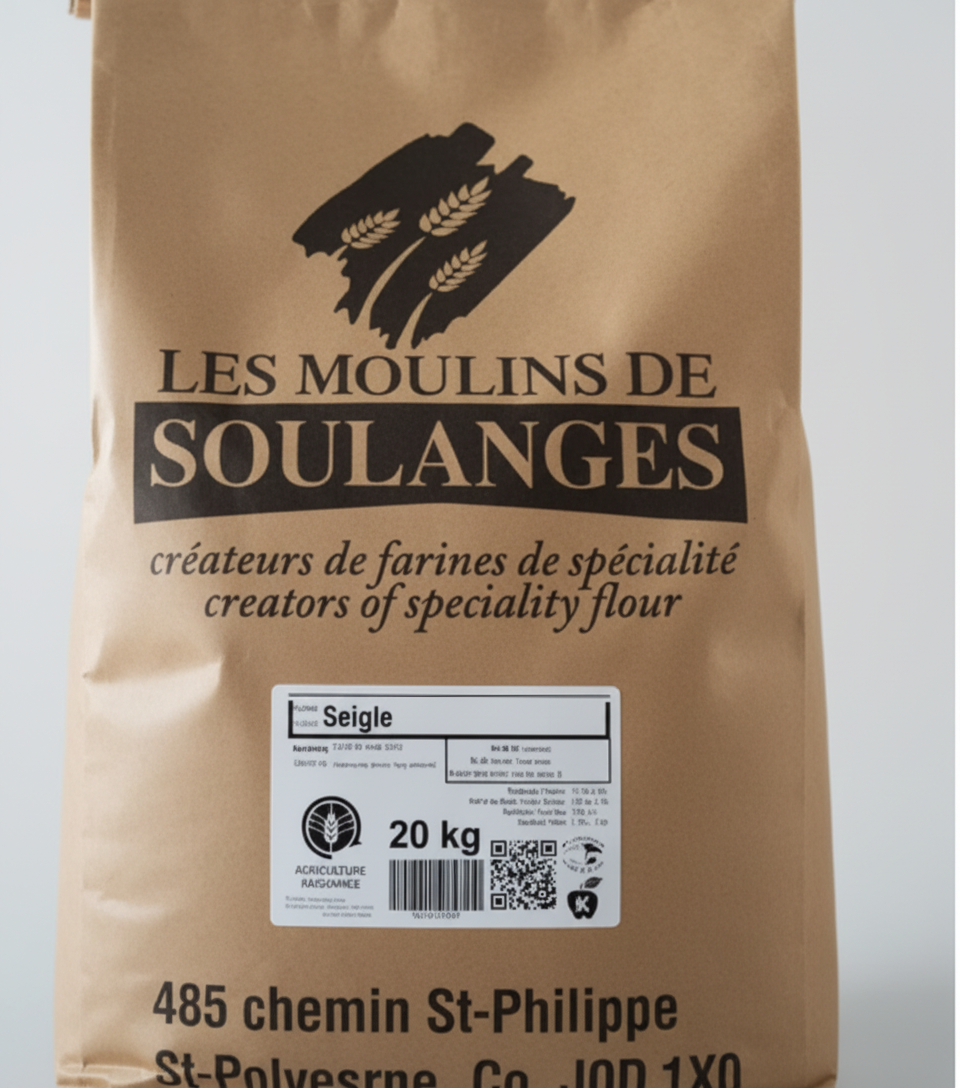 COMPLETE RYE FLOUR FROM QUEBEC - LES MOULINS DE SOULANGES - 20kg