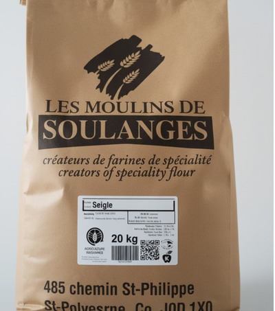 COMPLETE RYE FLOUR FROM QUEBEC - LES MOULINS DE SOULANGES - 20kg