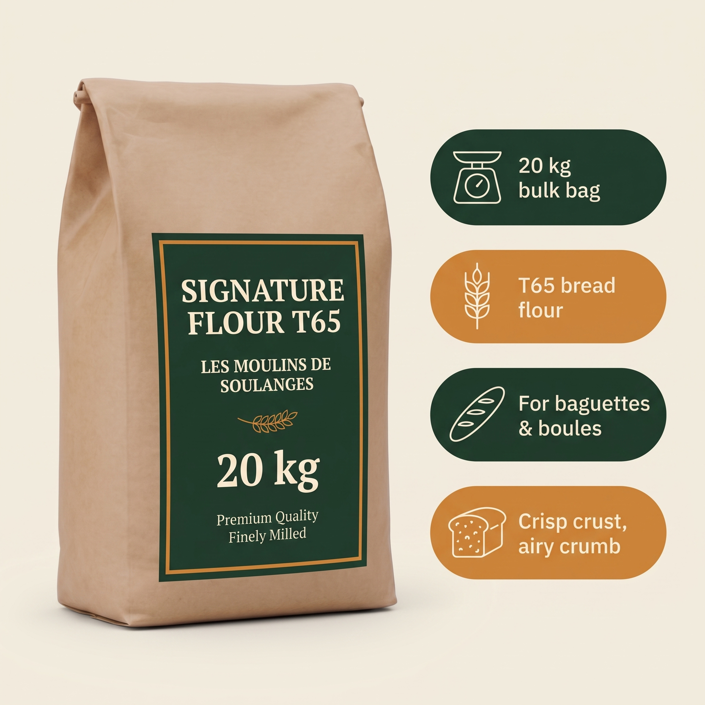 Signature Flour T65 Les Moulins de Soulanges — in-the-box features card