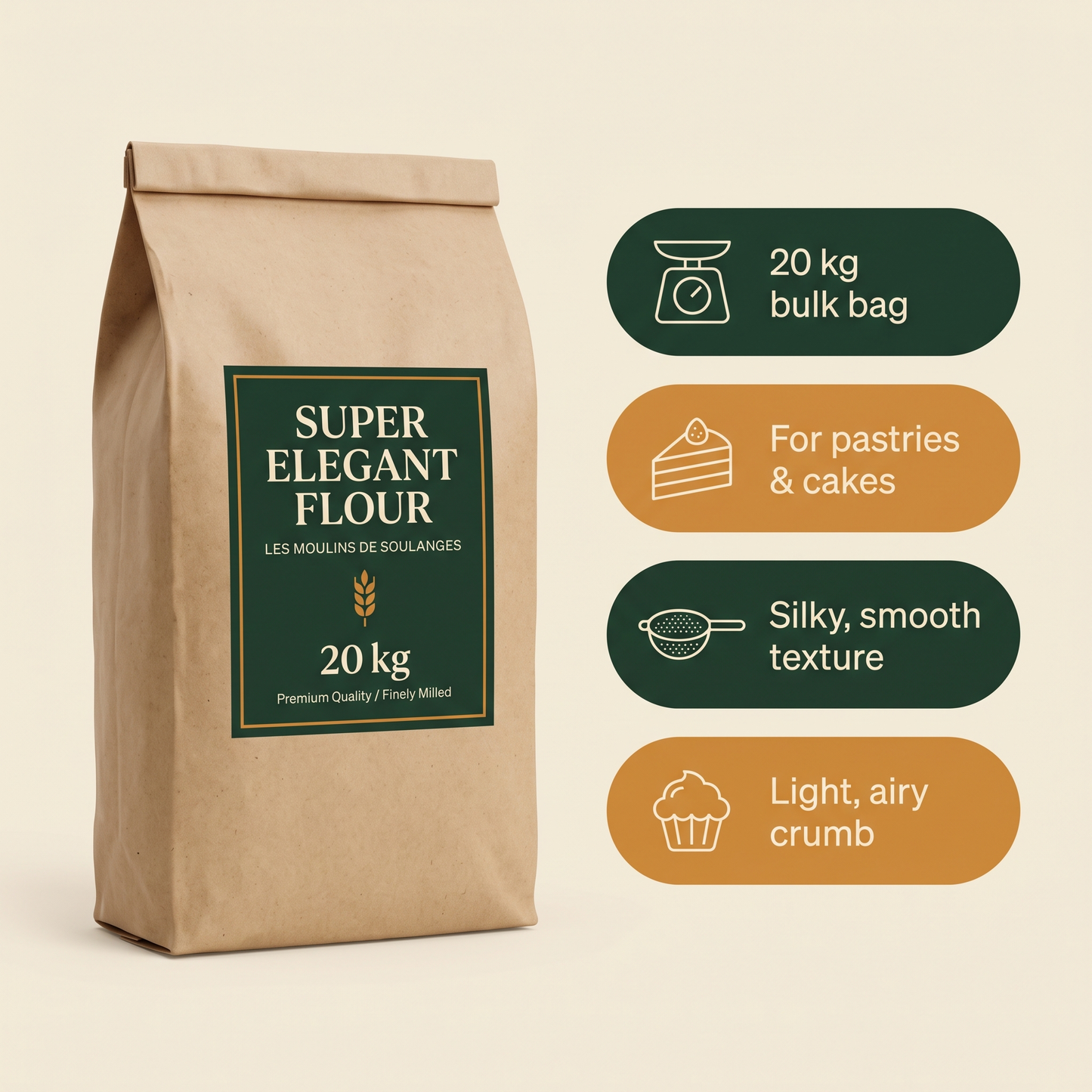 Super Elegant Flour Les Moulins de Soulanges — in-the-box features card